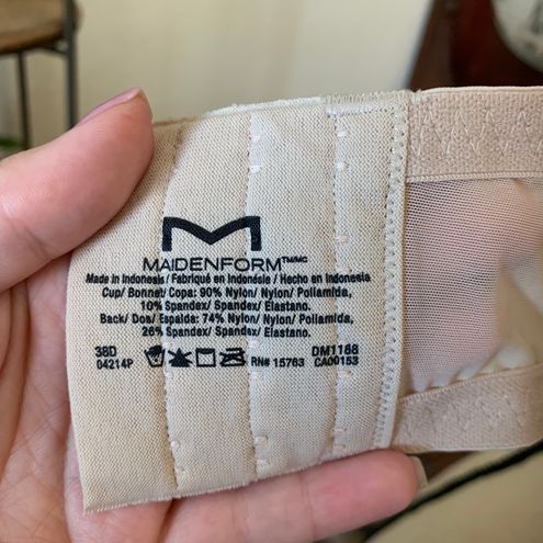 Maidenform Wireless Lace Longline Bra Tan Size 38 D - $20 (50% Off