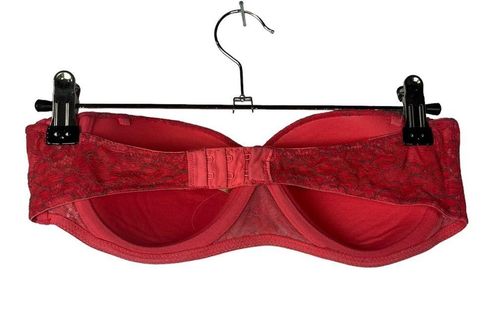 Aerie Audrey Pink Red Lace Strapless Bra 34C Size undefined - $23