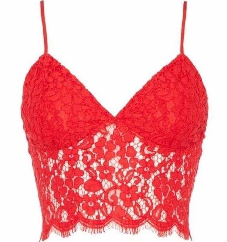 Bardot Sienna Red Lace Bralette Crop Top Size M - $54 New With Tags - From  Patricia