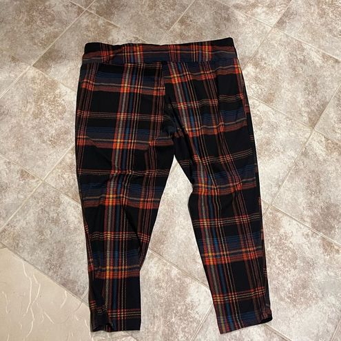 Terra & Sky 3X Plaid Pull On Leggings Stretchy Black Red Yellow Plus Size -  $21 - From Julie