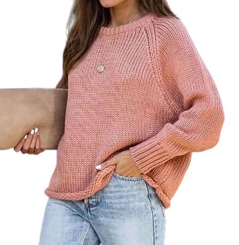 Rolled Hem Knit Sweater