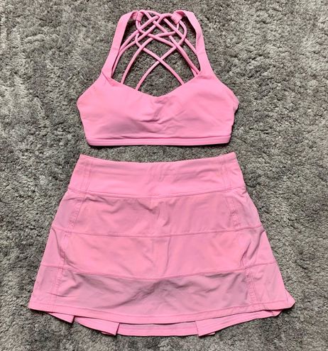 Lululemon NWOT Pace Rival Tall Skirt & Free To Be Wild Bra Matching Set  *Miami Pink Size 4 - $325 - From Natalie