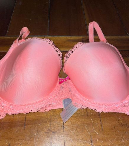 Victoria's Secret Dream Angels Lined Demi Pink Bra with Lace Size