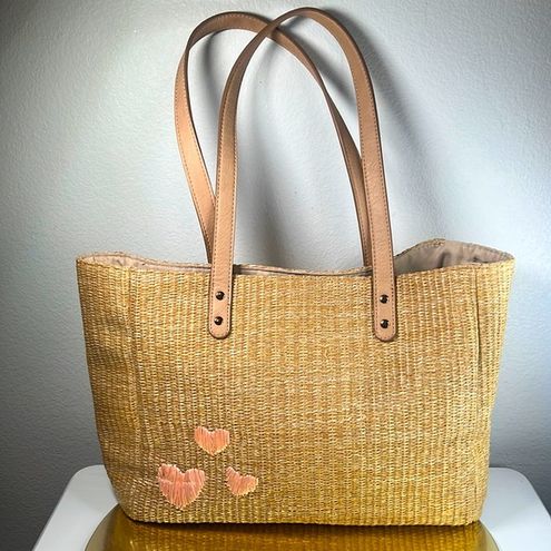 LC Lauren Conrad Wicker Heart Crossbody Bag