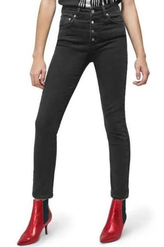 ANINE BING Frida Skinny Jeans High Waisted Multi Button Closure