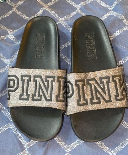 PINK Victoria s Secret PINK slides Black Size 7 30 14 Off