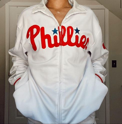 Stitches Phillies Retro Jacket White Size L - $148 - From Carly