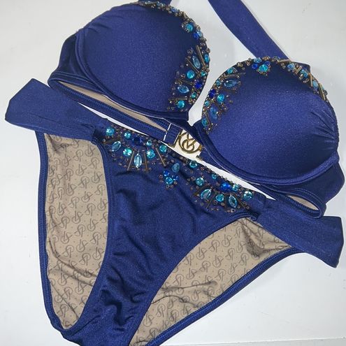 Victoria's Secret Victoria Secret Swim Bikini Set 32B Embellished Bombshell  Push Up Adds RARE Size undefined - $129 - From Shoptillyoudrop