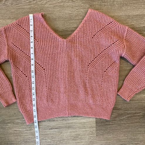 Pink Rose Pink Knit Cropped Button Down Back Long Sleeve Sweater Women's  Small - $16 - From Larissa