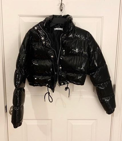 Adika, Jackets & Coats, Glossy Black Puffer Jacket