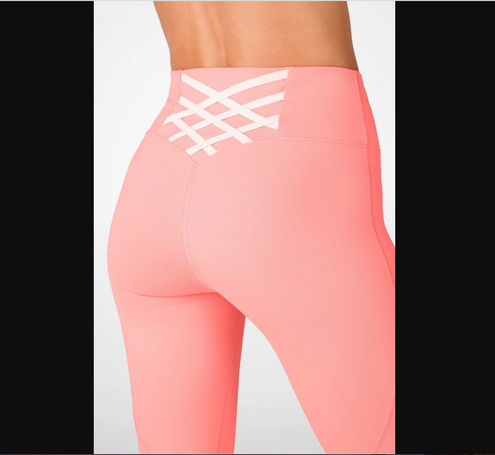 Fabletics Boost PowerHold Hot Pink Criss Cross Back High-Waisted 7/8 Legging  XS - $30 - From Erin