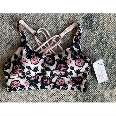 Wildfox NWT Sweat Chris Abstract Roses Strappy Sports Bra Top Size L - $38  - From Diana