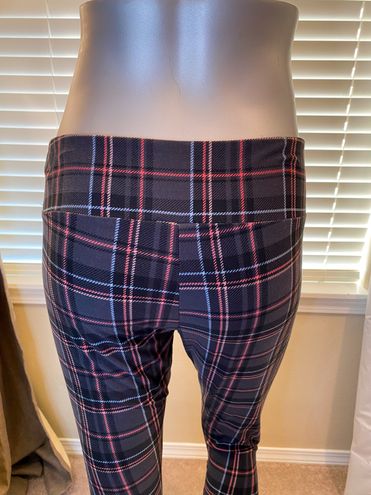 No Boundaries Junior High rise Plaid Ankle Sueded Leggings SIZE