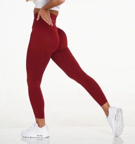 NVGTN Navi Solid Seamless Leggings Size S Color Is Carmine Red