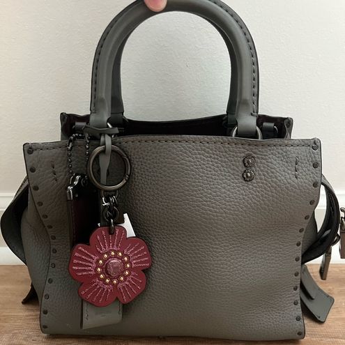 Coach Tea Rose Bag Charm in Cherry Pewter in 2023