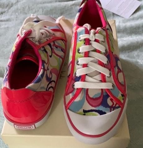 coach multi colored tennis shoes