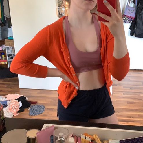 old navy orange sweater