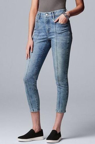 Simply Vera Vera Wang Seamed High-Waisted Skinny Ankle Jeans Size