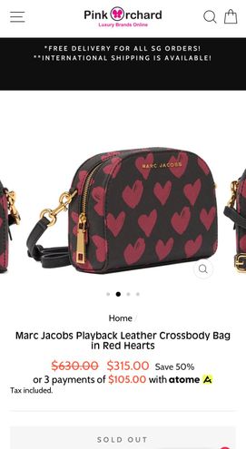 Marc Jacobs Playback Leather Crossbody Bag in Red Hearts