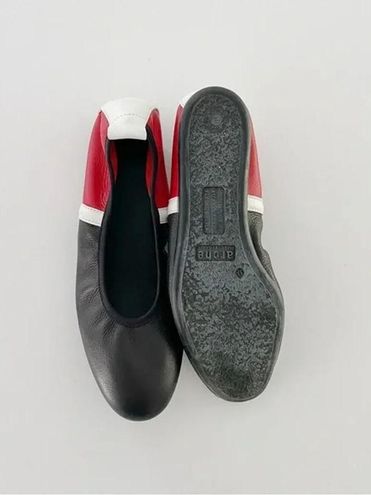 Arche Lamour Rocky Leather Ballerina Flats in Black White Red Size