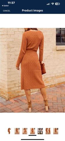 MEROKEETY Women's V Neck Cable Knit Sweater Dress Long Sleeve Bodycon Slit  Pullover Midi Dress with Belt : : Clothing, Shoes & Accessories