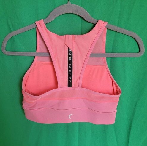 Zyia Active One More Rep All Star Coral Sports Bra Small Pink