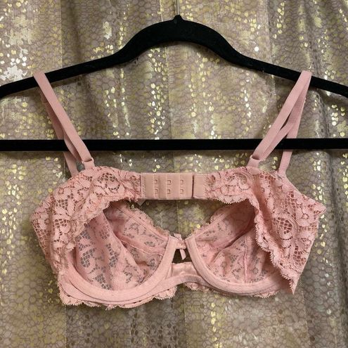 Victorias Secret Body by Victoria Unlined Demi Lace Bra Peach