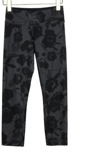 Lululemon Wunder Under Gray Crop Floral Leggings Size 2 - $59 - From Four