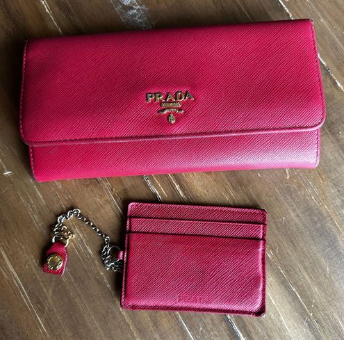 Authentic Prada Portafoglio Pattina Saffiano Tuc Nero Wallet