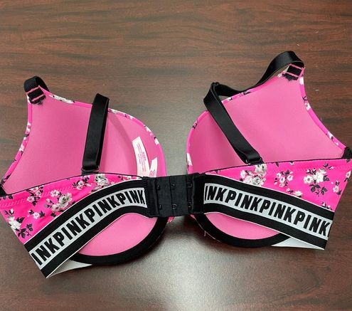 PINK - Victoria's Secret Wear Everywhere Push Up Floral Logo Band Bra Size  34DD - $24 - From Hailey