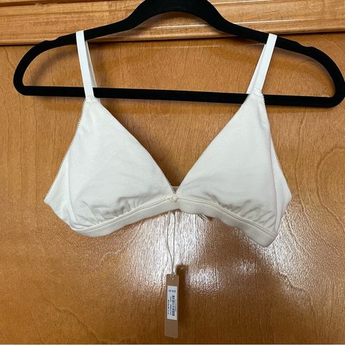 SKIMS Wo Pointelle Logo Triangle Bralette - Bone