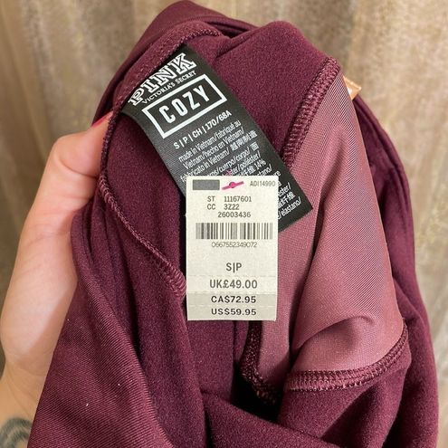 NWT Victoria's Secret PINK Fleece Legging Burgundy/Maroon S