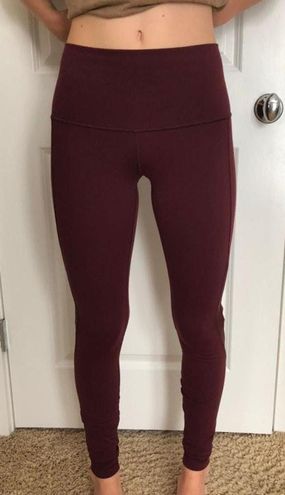 maroon mesh leggings