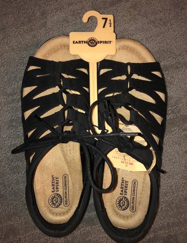 Earth Spirit BRAND NEW Gelron Cushion Sandals Size 7.5 Black 12