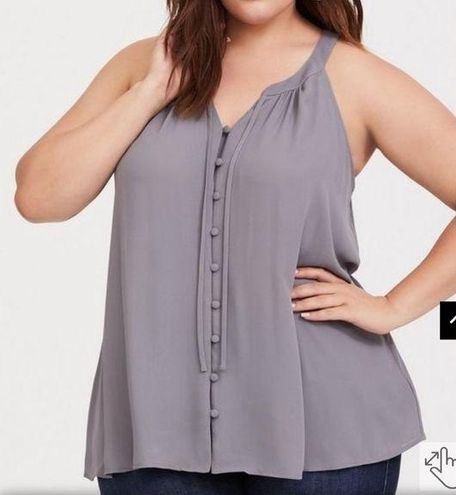 Plus Size - Georgette Tie Neck Sleeveless Blouse - Torrid