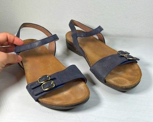 Dansko Rebekah Blue Leather Velcro Strappy Sandals Size EU 38