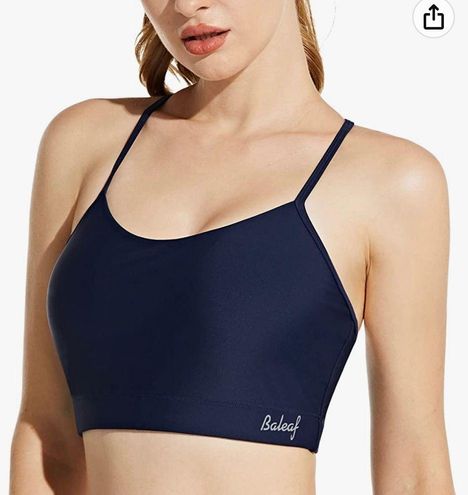 Baleaf Women's Athletic Swim Bralette Modest Bikini Tops Midkini Sports Bra  Swimsuit UPF 50 Blue Size 2X - $18 New With Tags - From jello