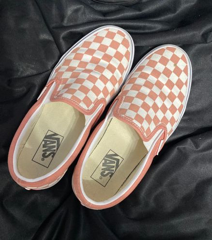 dusty rose checkered vans