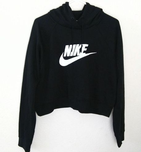 Nike cropped pullover drawstring hoodie Size XL Black 39 From