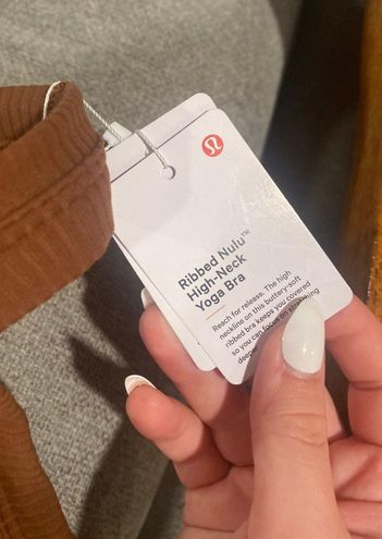 Lululemon Ribbed Nulu High-Neck Yoga Bra Brown - $66 New With Tags - From  Bowi