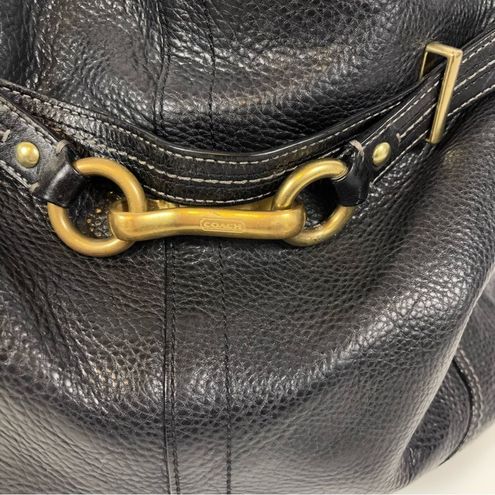 Vintage Coach Black Peppled Leather Hamilton Y2K Mini Shoulder 