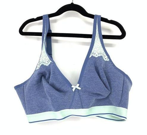 Cacique Women's 42C Unlined Full Coverage Wireless Lounge Bra Blue Heather  Size undefined - $24 - From Gwen