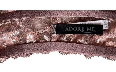 Adore Me Bra, Pink Underwire, 32DD, Lacey Racerback, Front