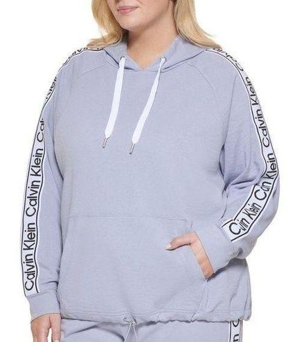 Calvin Klein Logo-tape Bungee-hem Sweatshirt in Gray