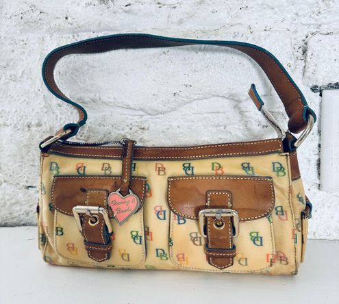 Vintage Leather Dooney and Bourke Pocketbook Purse Beige With 