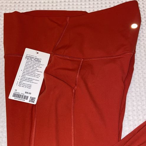 NEW! LULULEMON Size 12 ALIGN PANT 25” Pockets Cayenne Rust Red Orange