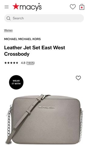 Michael Kors Leather Jet Set East West Crossbody - Macy's