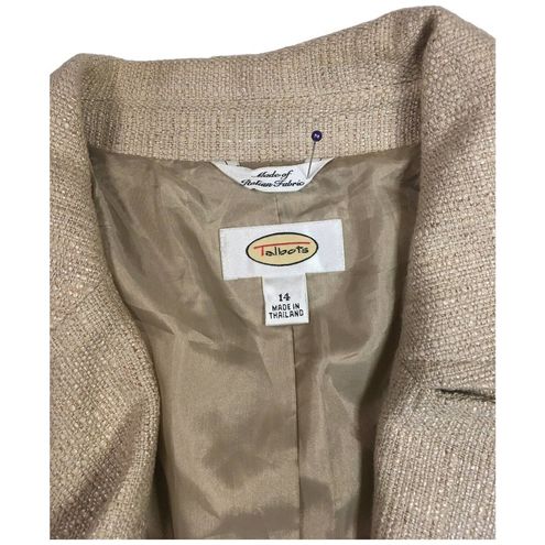 Talbots Vintage Blazer Lined Pockets Notched Collar Career Womens Tan 14 -  $33 - From Michelle