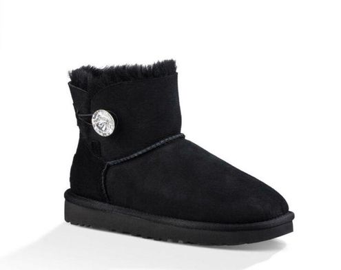 UGG Australia Woman's Boots Size 6 US - Bailey Button Swarovski Crystal  Button Black - $90 (51% Off Retail) - From Robin
