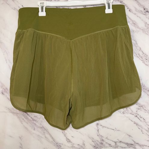 Lululemon Bronze Green Nulu and Mesh High-Rise Yoga Shorts Size 16 - $49  (30% Off Retail) - From Emily